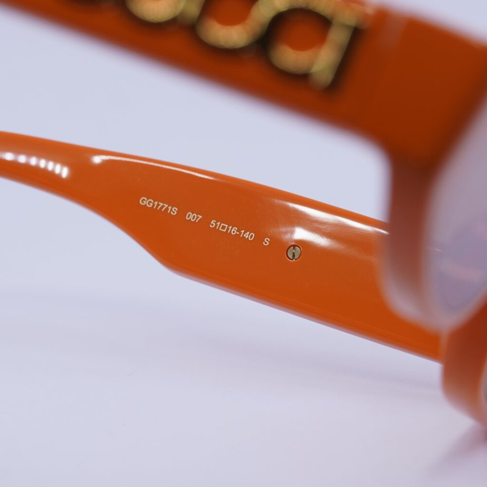 🕶️ New Gucci GG1771S 007 Sunglasses - Shiny Orange Frame, Brown Lenses - Picture 6 of 10